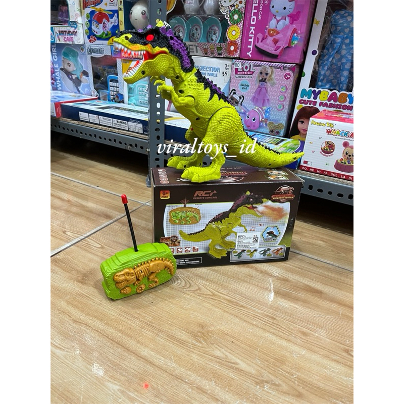 Viral toys Mainan Anak RC Dino T-rex / Remote Control Dinosaurus T-rex