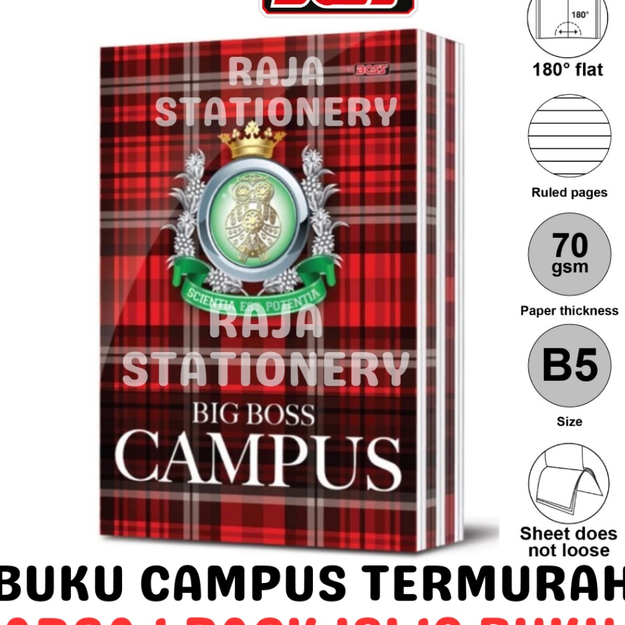 

HJ6 BUKU TULIS BOSS 5 LEMBAR CAMPUS NOTEBOOK 36 LEMBAR SHEET B5 BOXY BUKU SEKOLAH GARIS 1PCS