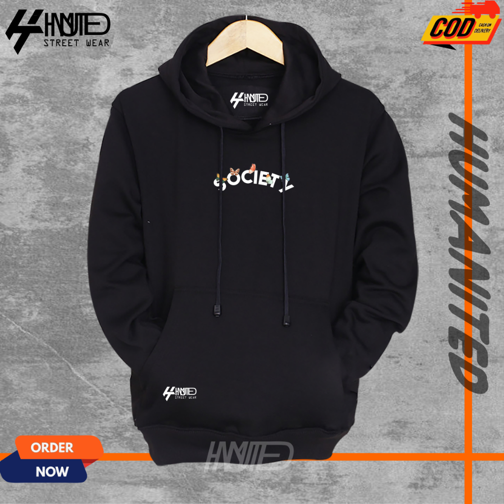HUMANITED - Sweater Hoodie Pria Distro Original Unisex Cewek Cowok Keren Bahan Tebal Switer Sunmori 