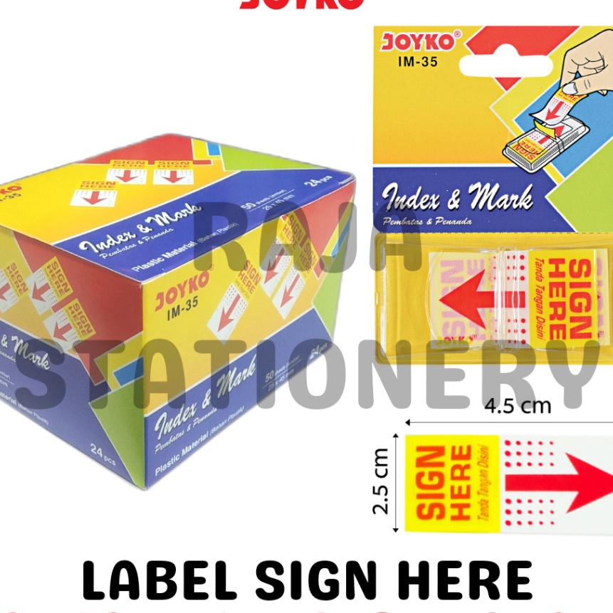 

Wah JOYKO SN HERE LABEL MEMO STICK JOYKO MEMO TANDA TANGAN DIS SN HERE TEMPEL PANAH KANTOR IM35 PACK 24PCS