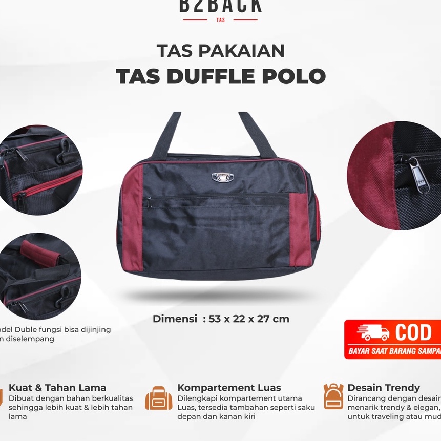 Hemat Travel Tas Traveling Pakaian Duffle Bag Baju Jumbo Wanita Pria Jinjing Murah Besar Polo Ori Mo