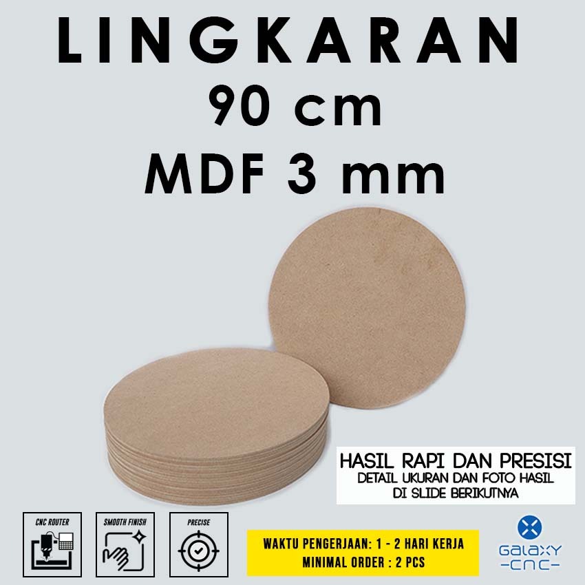 

Lingkaran 90 cm - MDF 3 mm - MDF board / papan MDF kayu