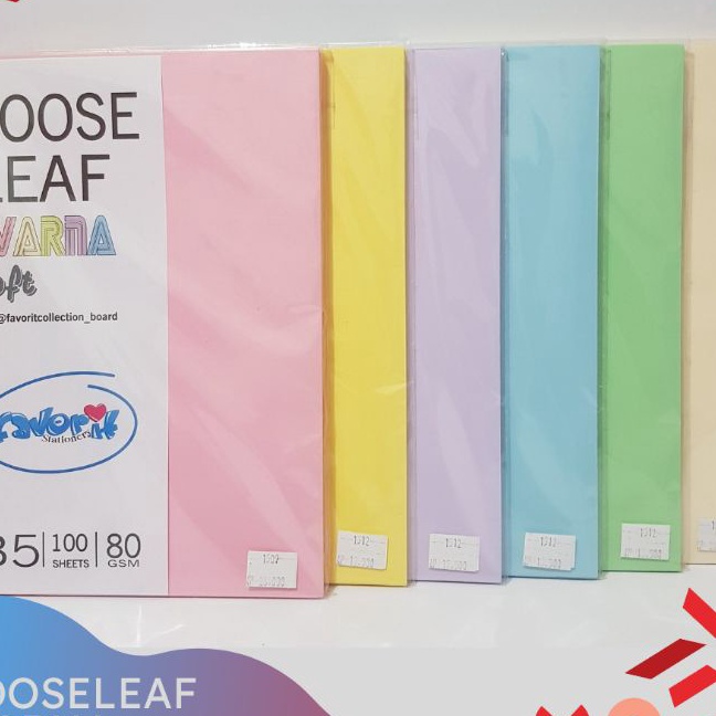 

KP8 Loose Leaf B5 warna 5 Lembar Kes Binder B5 warnaRefill binder kes HVS warna soft 5 Lembar