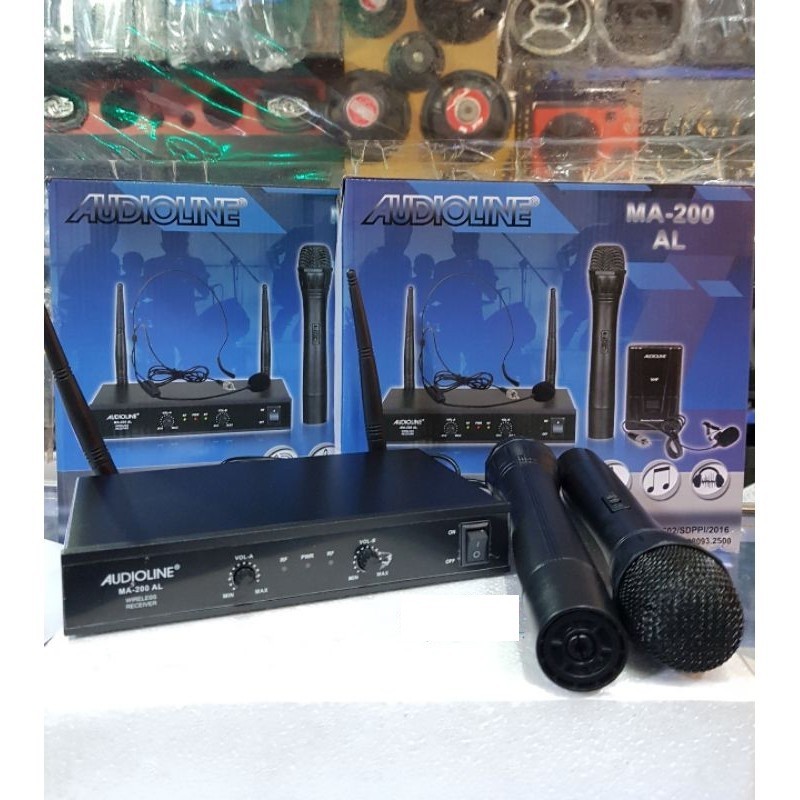 MIC Wireless AUDIOLINE MA200AL 2 Mic Wireless Receiver / Wireless Microphone AudioLine MA200 AL