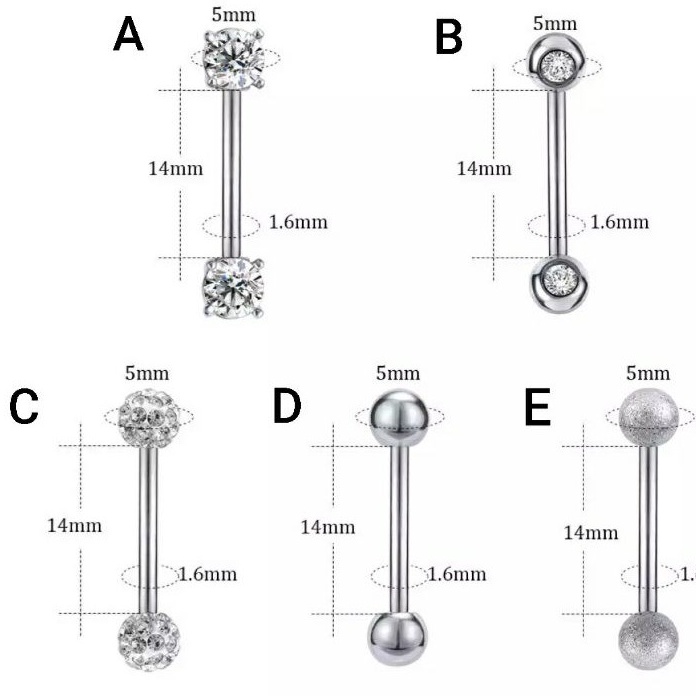 FLAS SALE Anting Lidah 1piece Piercing Barbel Tongue 161455 Stainless Steel