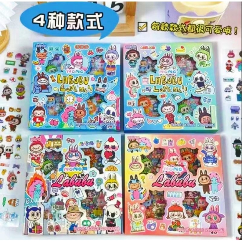 

Stiker labubu isi 100pcs/box Stiker karakter lucu waterproof anti air Stiker kartun dekorasi