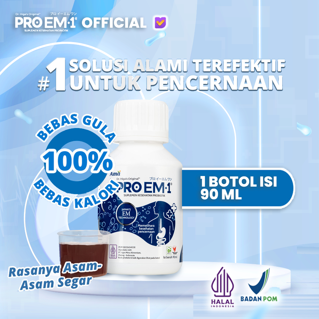 PROEM1 Original 90ml Suplemen Kesehatan Probiotik Dewasa & Anak Pencernaan Usus Maag Gerd Sembelit