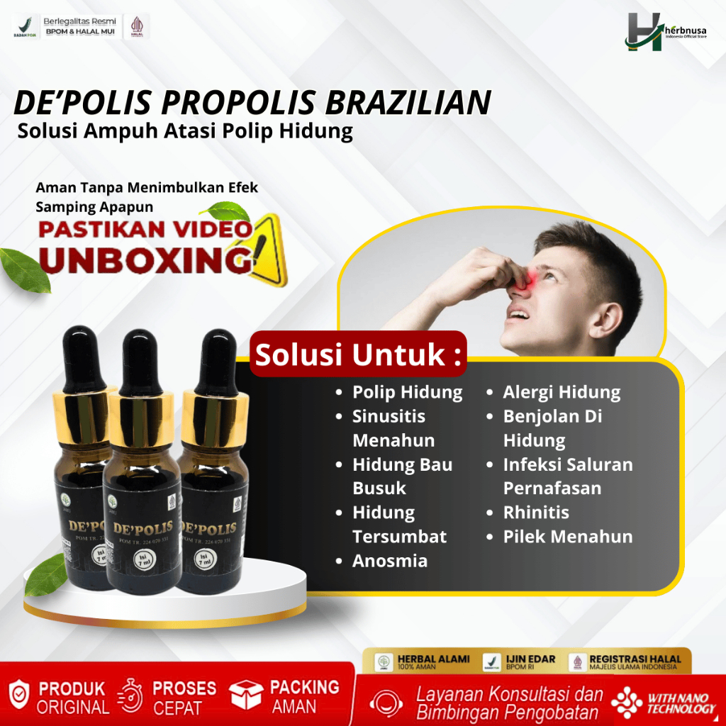 Obat Polip Hidung Sinusitis Menahun Hidung Bau Busuk Hidung Tersumbat Anosmia Alergi Hidung Benjolan