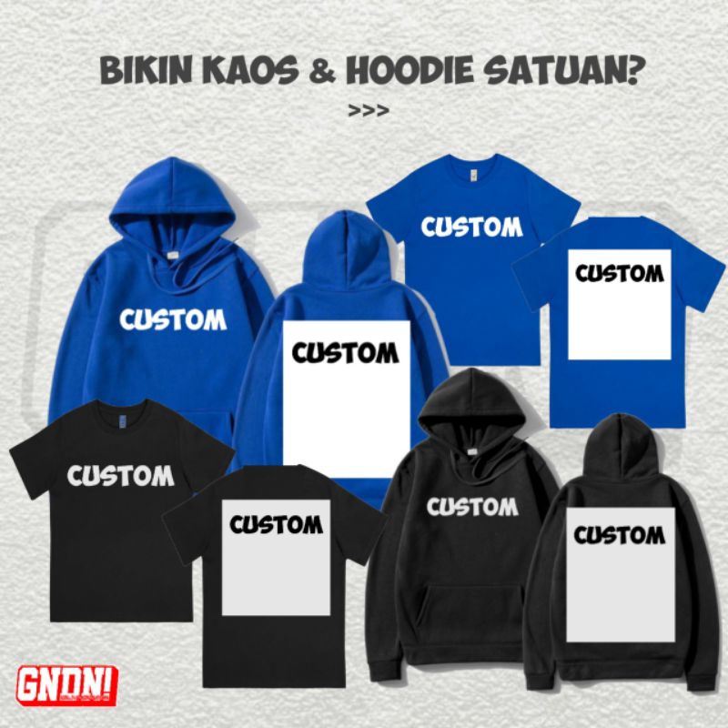 HOODIE KAOS CUSTOM SABLON SATUAN