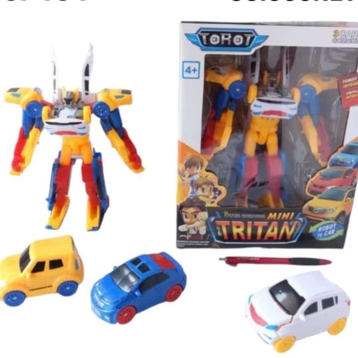 MAINAN ANAK PROMO 11.11(BISA COD) MINI TRITAN ROBOT TRITAN ROBOT JADI MOBIL 3PCS MOBIL JADI ROBOT MI