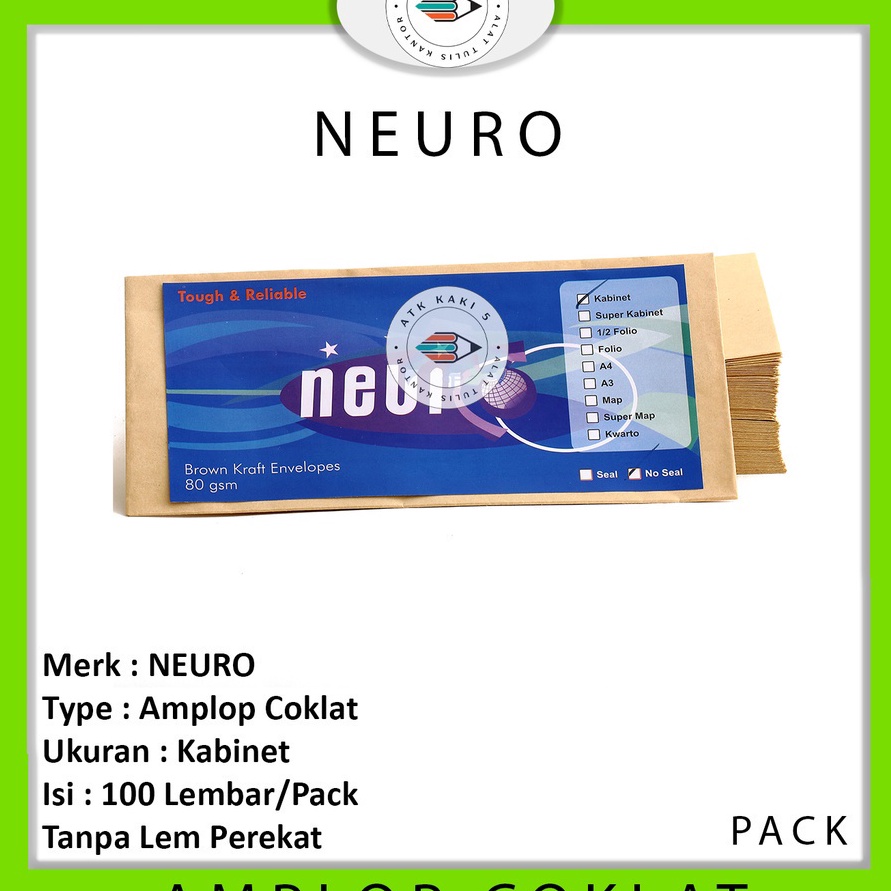 

KI3 NEURO Amplop Coklat Ukuran Cabinet Non Seal Pack