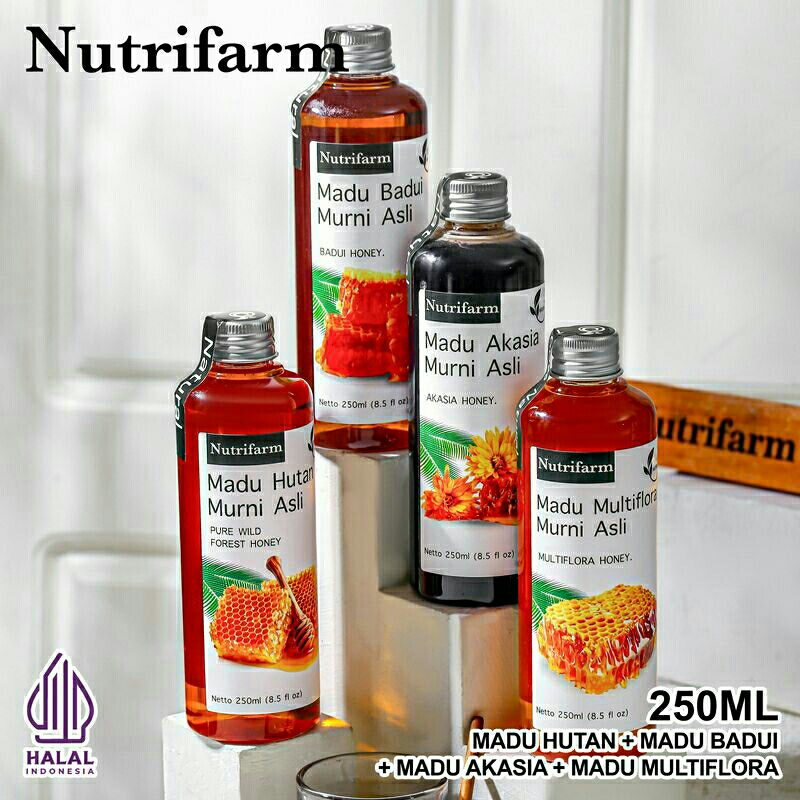 

NUTRIFARM - MADU HUTAN 250ML (335G) ASLI ORIGINAL ALAMI TANPA CAMPURAN APAPUN / MADU HUTAN GHOLIBAN KALIMANTAN