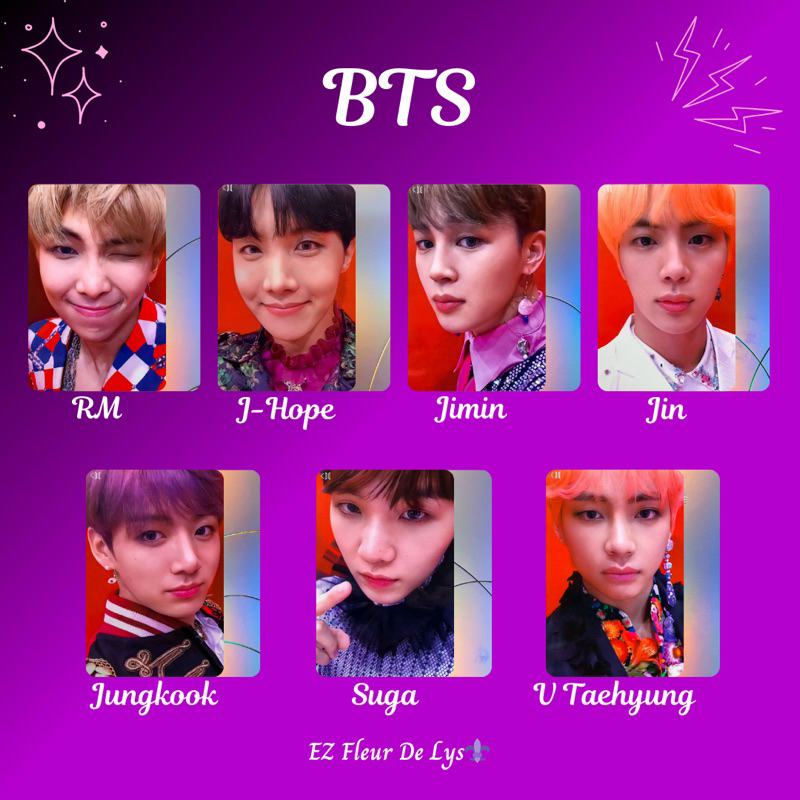 photocard replika pc unofficial BTS Love yourself RM J-HOPE JIMIN JIN JUNGKOOK SUGA V TAEHYUNG