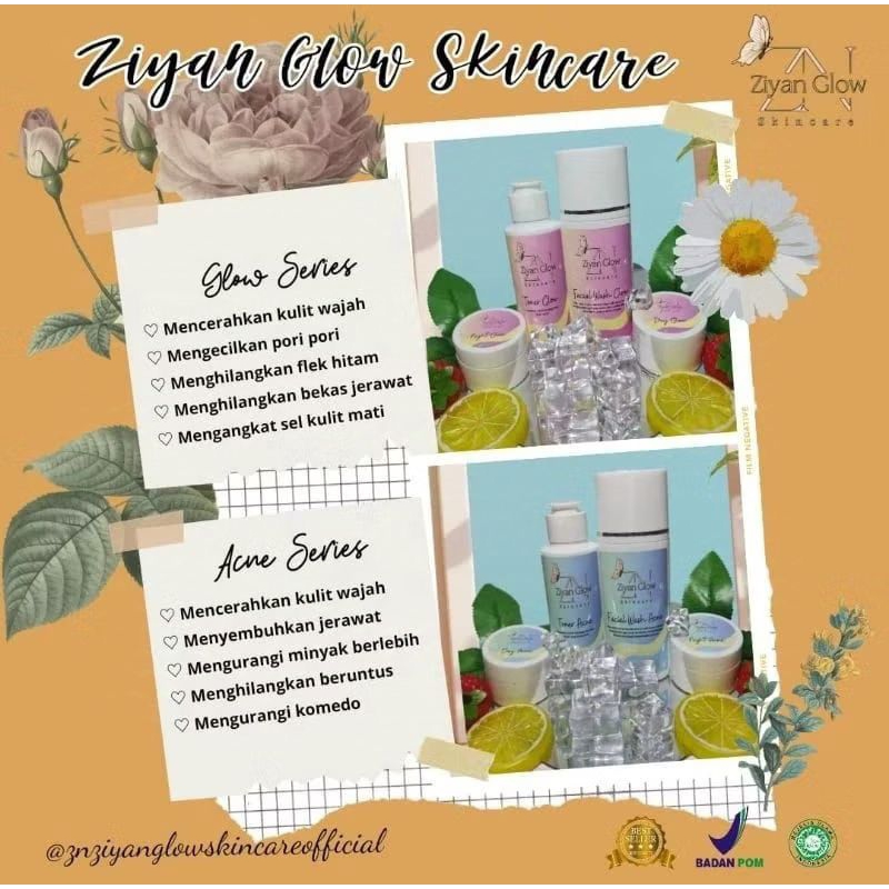 ZIYAN GLOW SKINCARE ZIYAN NORMAL DAN ACNE 100%ORIGINAL