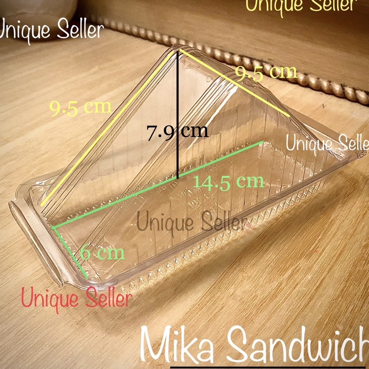 Grosir Surprise  isi5 Mika Sandwich Segitiga  PB33  Tempat Tray Kotak Mika Sandwich  Mika Roti Lapis