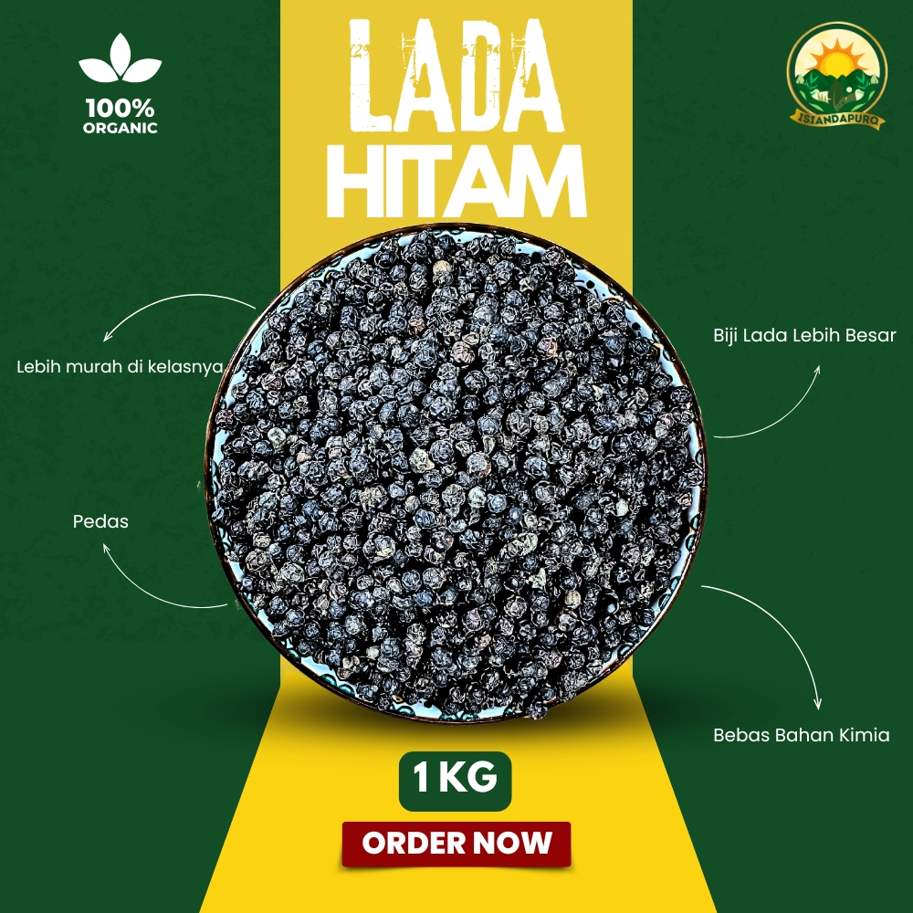

( GRADE C ) Lada hitam Biji 1 kg / Black Pepper Pure Whole Bean