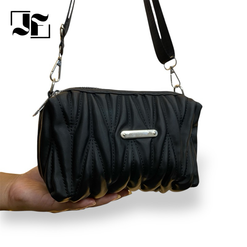 Tas selempang wanita farsha tas 2 ruang bahan chocoly bag motif bordir