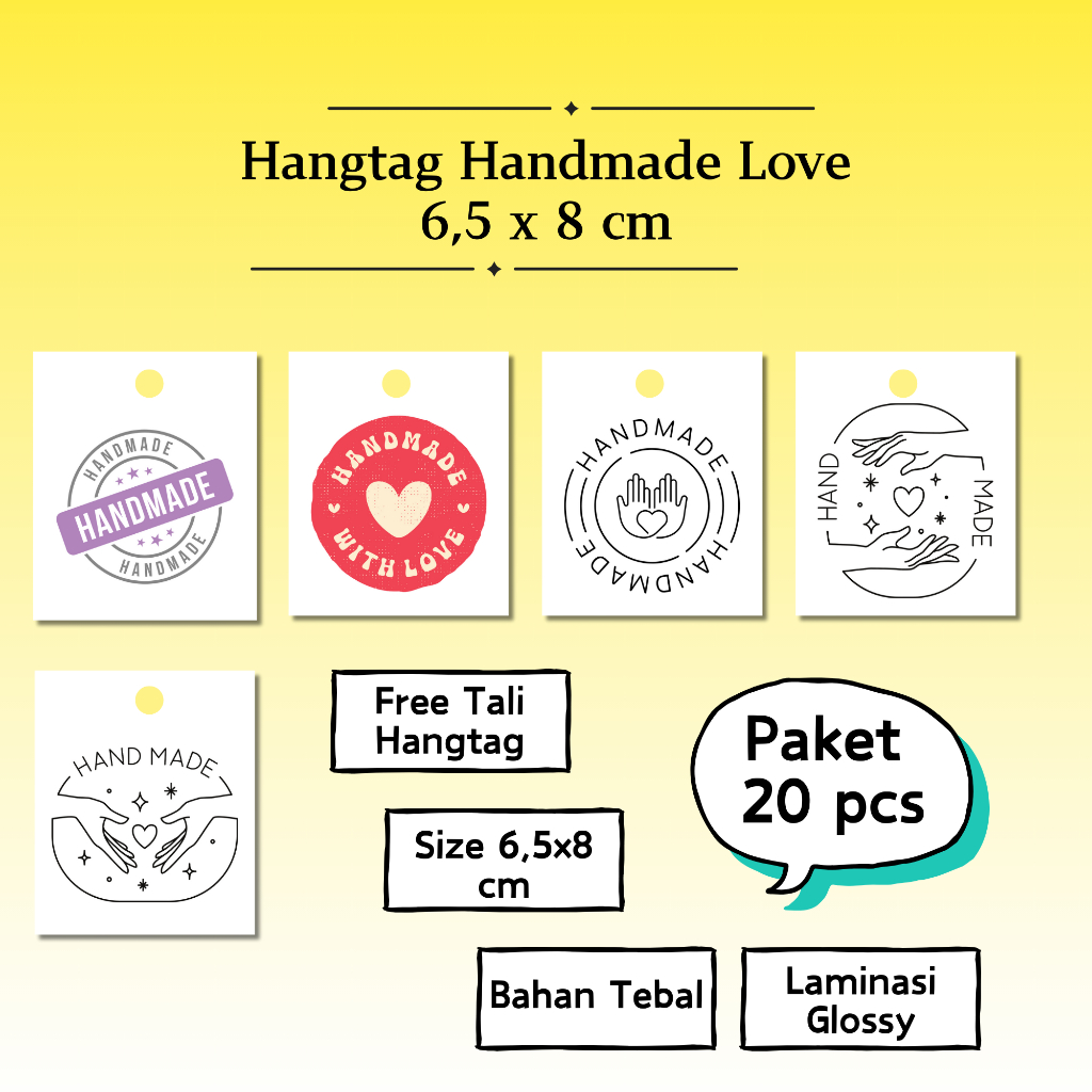 

Hangtag Handmade With Love Custom Hang Tag Souvenir Bonus Tali