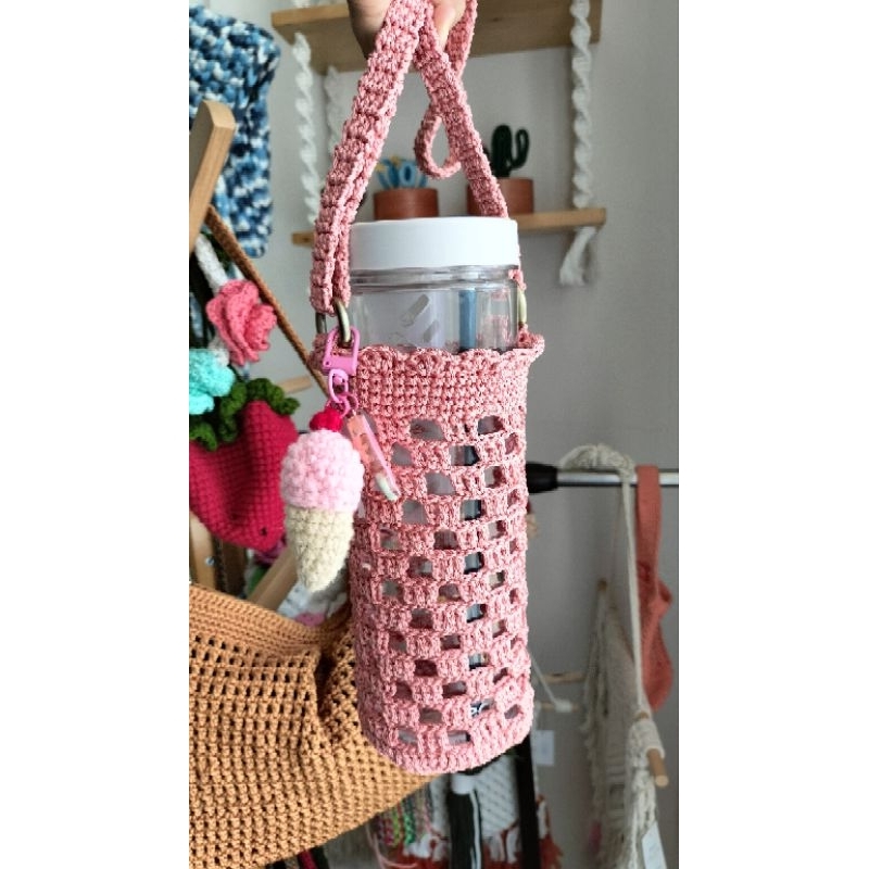tempat botol rajut/ bottle holder crochet