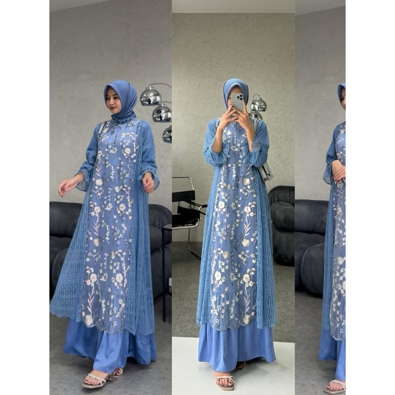 HANA DRESS OUTER BRUKAT GAMIS KONDANGAN DRESS BRIDESMAID GAMIS BRUKAT ELEGAN BEST SELLER