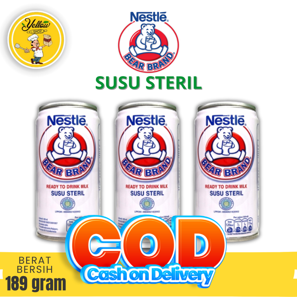 

BEAR BRAND SUSU STERIL 189ML / READY TO DRINK MILK / SUSU STERIL