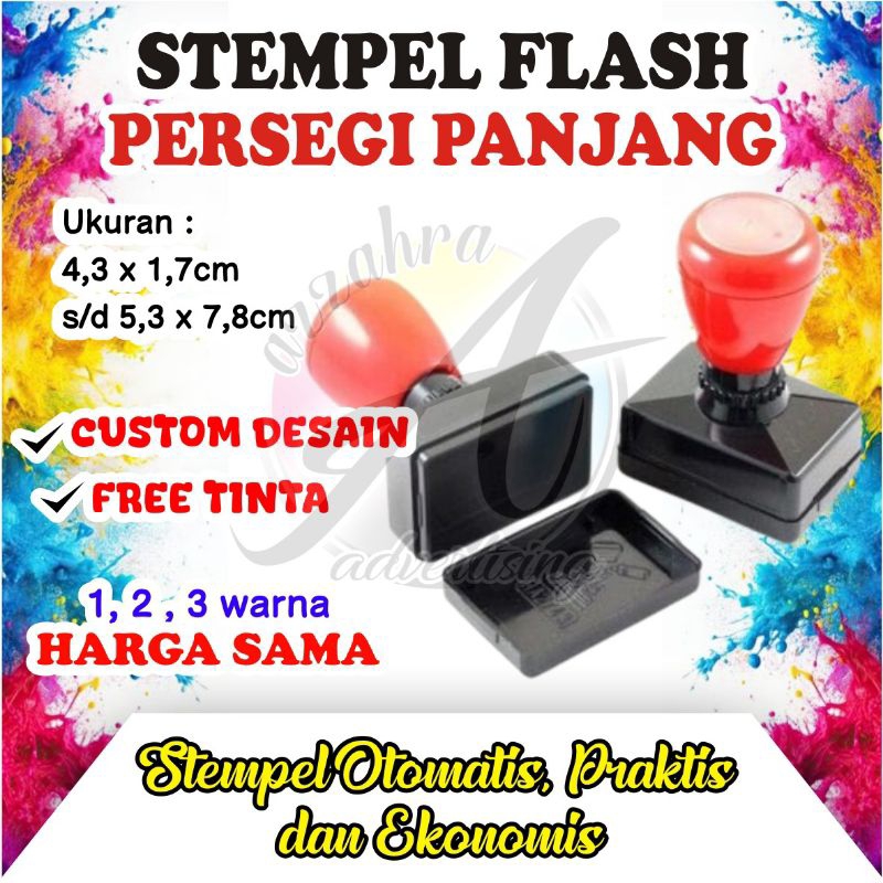 

stempel flash, stempel praktis, stempel otomatis, stempel PERSEGI PANJANG,logo, perusahaan, toko