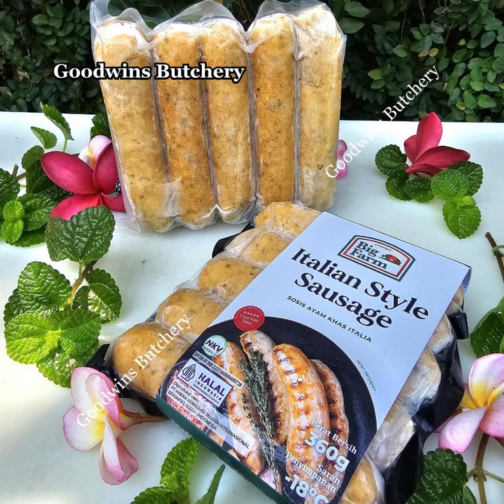 

Chicken sausage Italian style Big Farm sosis ayam frozen 5pcs 360g BigFarm