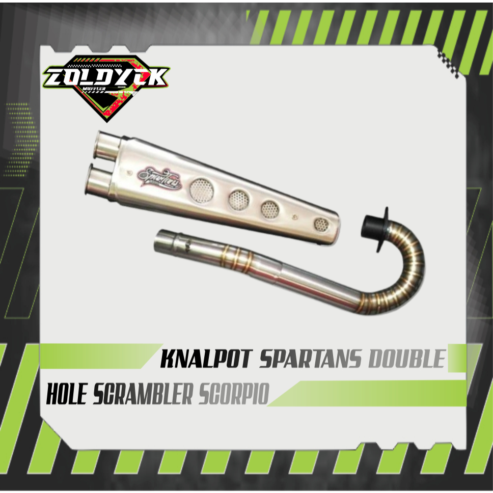 KNALPOT SPARTANS DOUBLE HOLE SCRAMBLER SCORPIO - TIGER - THUNDER