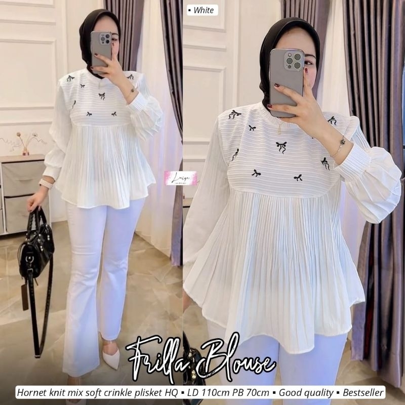 elina patri kemeja blouse salur wanita jumbo ld 120 ld 110 kemeja kantor wanita casual kemaja stripe