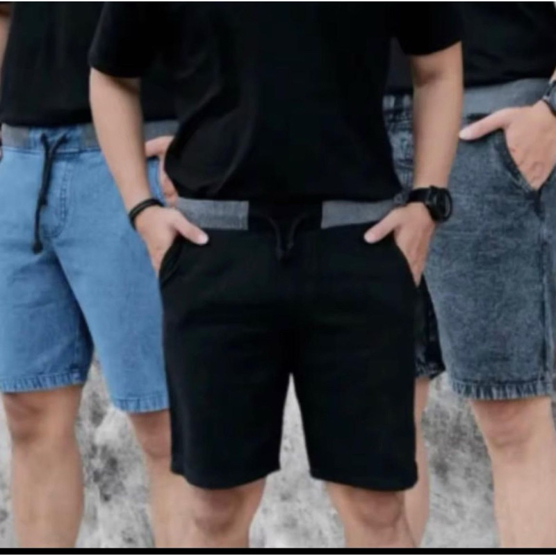 PROMO 100 DAPAT 3 CELANA PENDEK JEANS PRIA COWOK MURAH