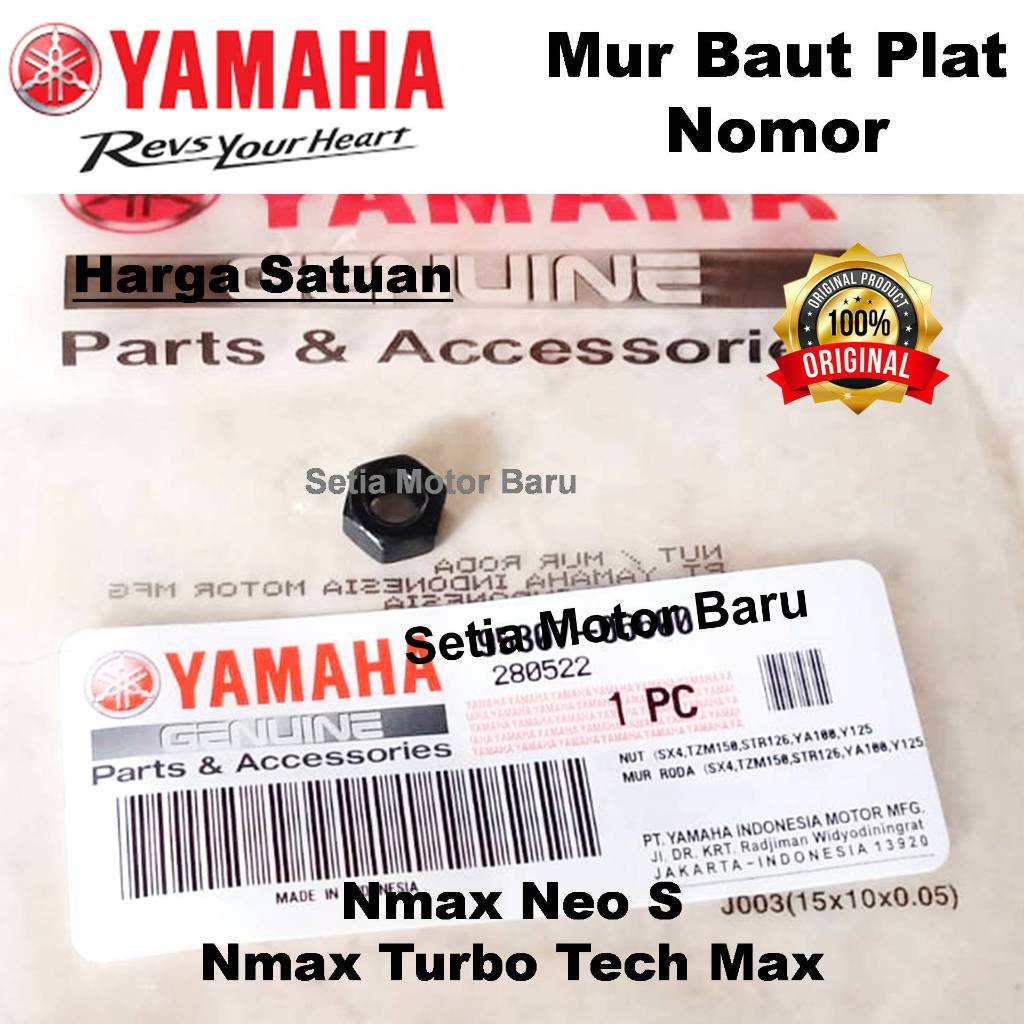 Mur Baut Bolt Dudukan Pangkon Plat Nomor Depan New Nmax N Max Neo S Turbo Tech Max Ori Asli Yamaha