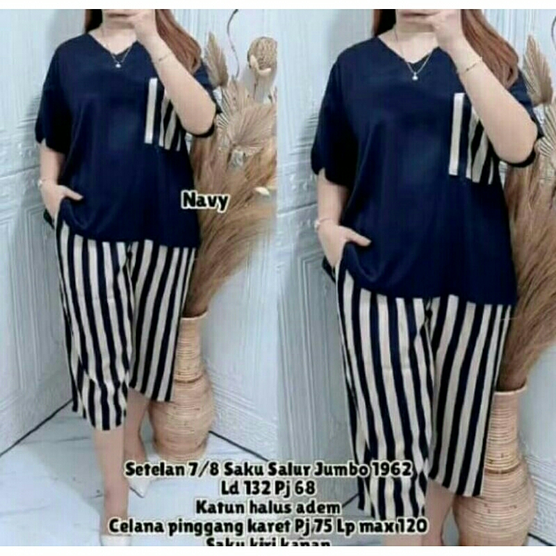 Baju Setelan Salur Wanita Terbaru Kekinian One set Piyama Setelan Rayon Wanita Dewasa Lengan Pendek