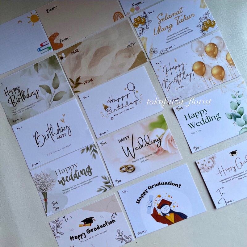 

KARTU UCAPAN FULL WARNA MOTIF GREETING CARD TEXT CARD WISUDA ULANG TAHUN WEDDING