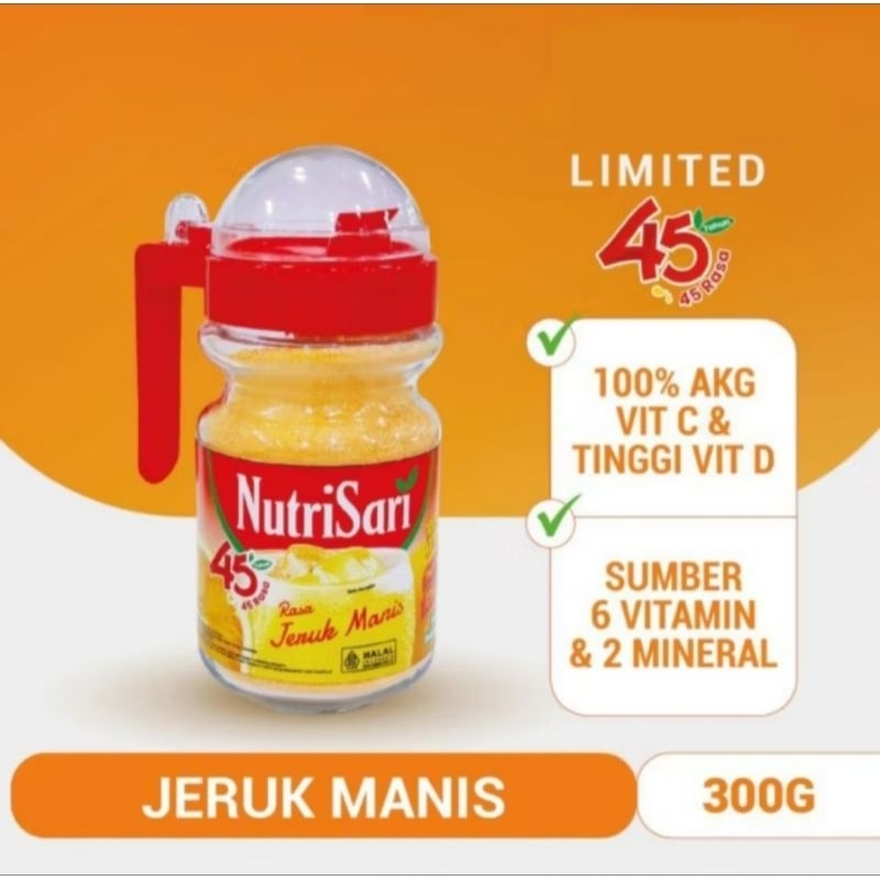 

Nutrisari Jeruk Manis Pitcher 300 Gr Botol kaca