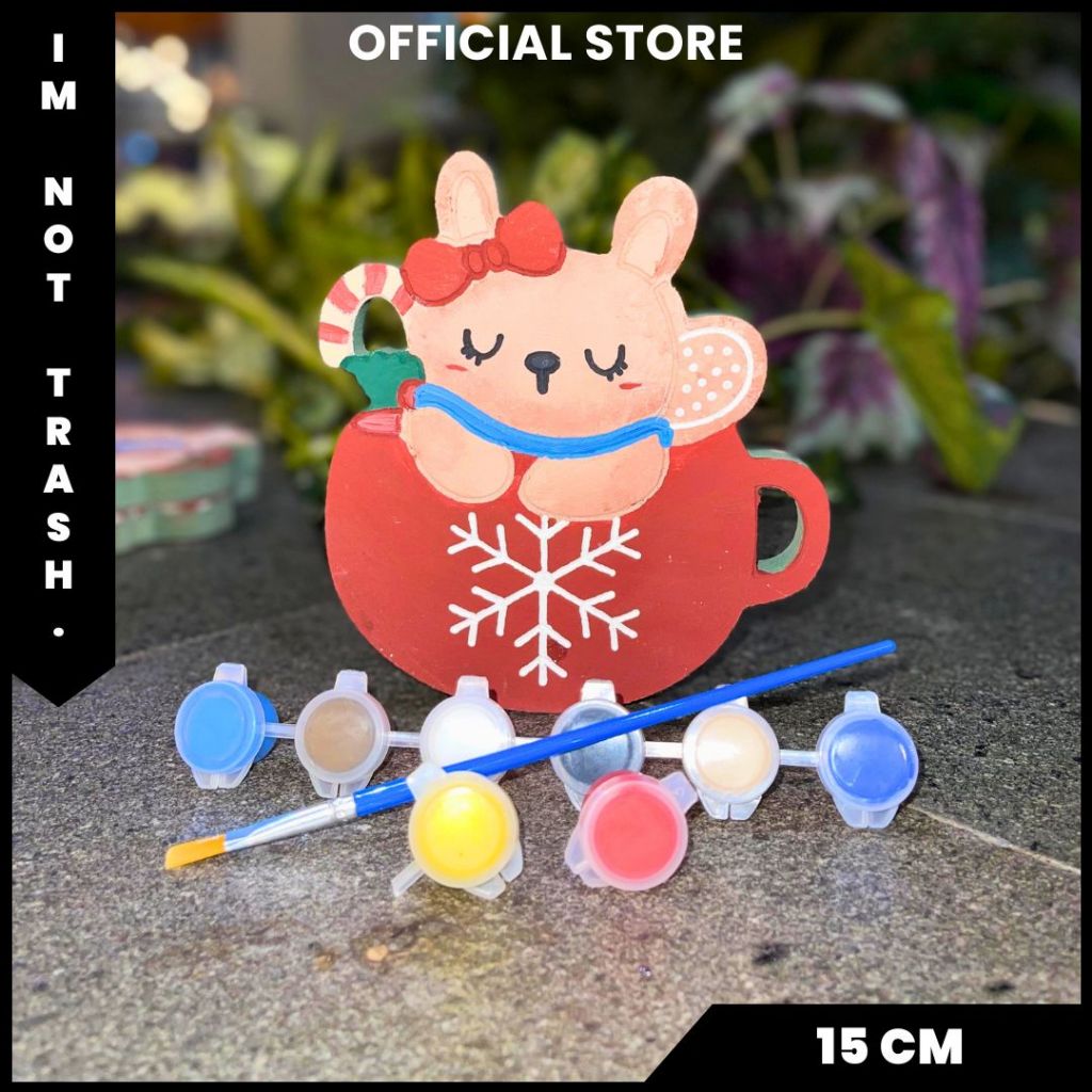 

IMNOTTRASH | MAINAN SET ANAK DIY CAT KUAS | KADO ULANG TAHUN MURAH | PAINTING GAMBAR | RABBIT IN CUP | 15 CM