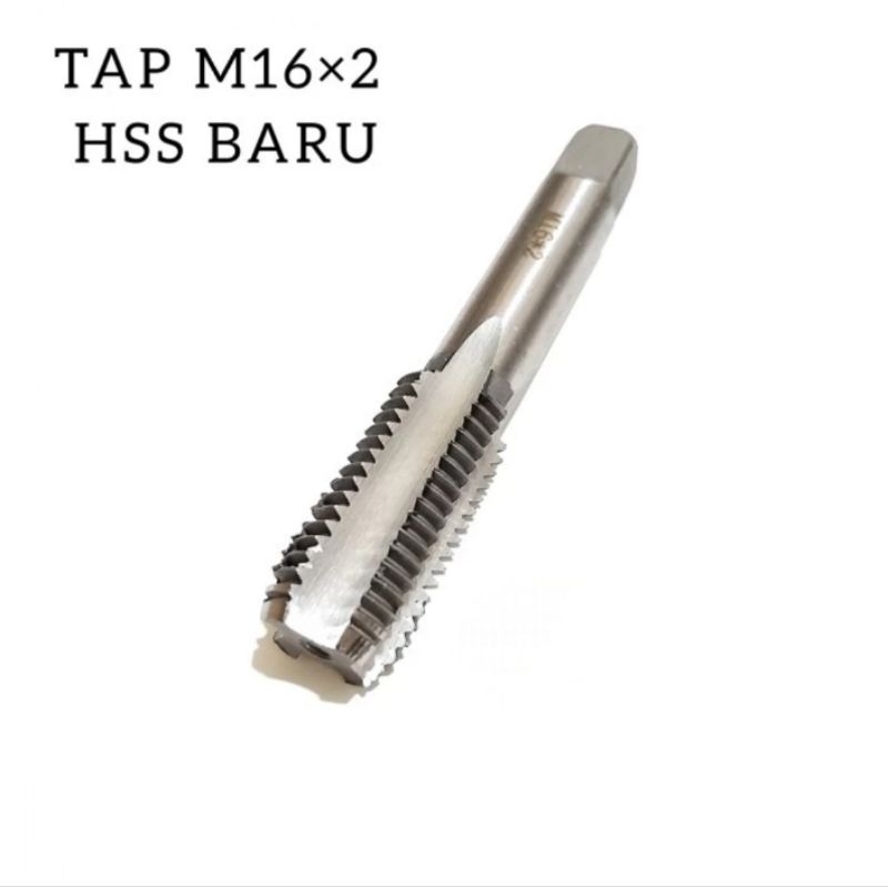 Tap Hand Tap M16 × 2 HSS Tap PO Lurus Mata Tap ulir drat m16×2