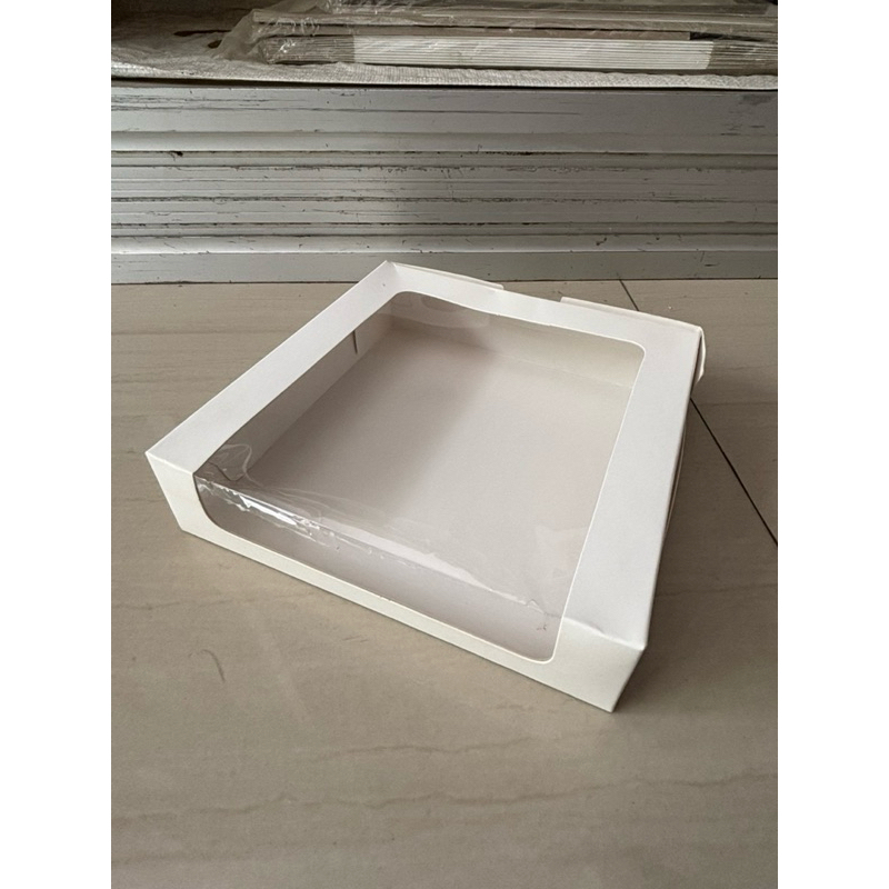 

[ isi 10 ] Ivory / Kraft 20 x 20 x 5 Cm Jendela Dus Kue Kemasan Kue Packingan Kardus