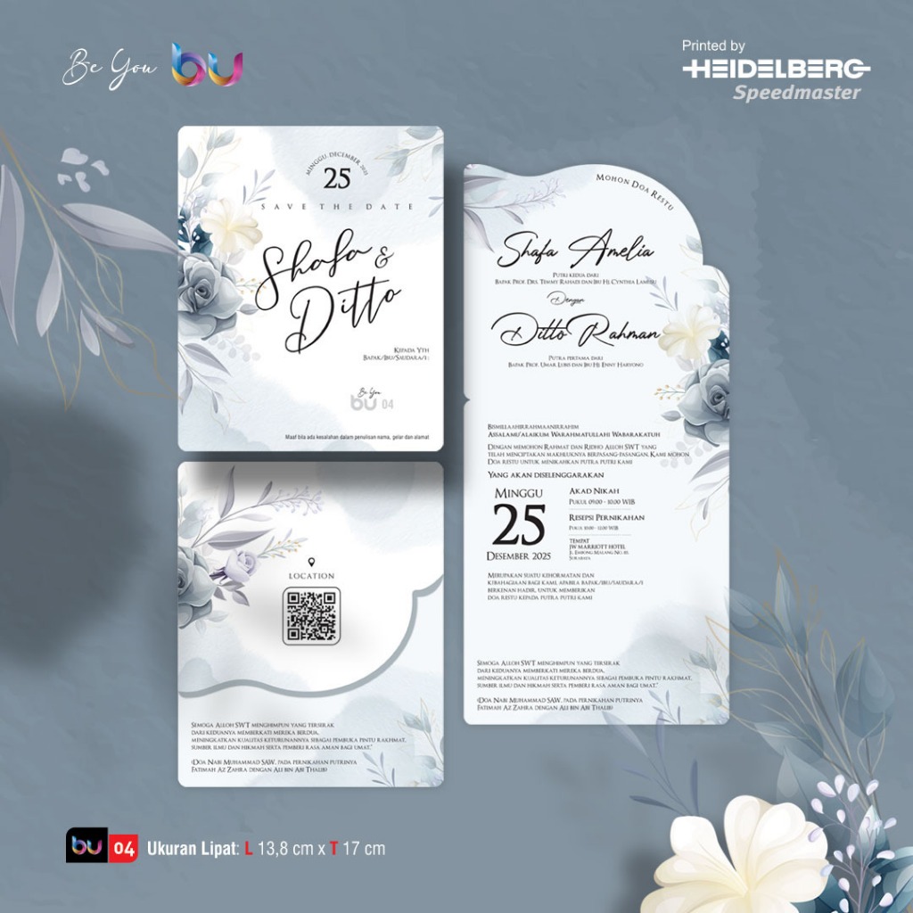 Blangko Undangan Pernikahan Be You 04 Per Lembar Tanpa Plastik