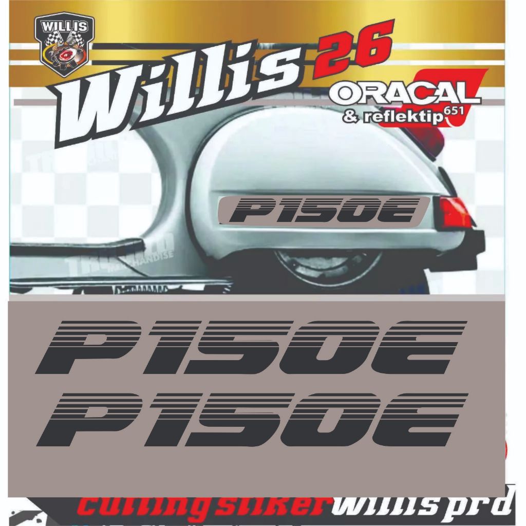 STICKER STIKER CUTTING VESPA 2 TAK UNIVERSAL PX PS STYLE STRIPING VESPA P150 E TERBARU
