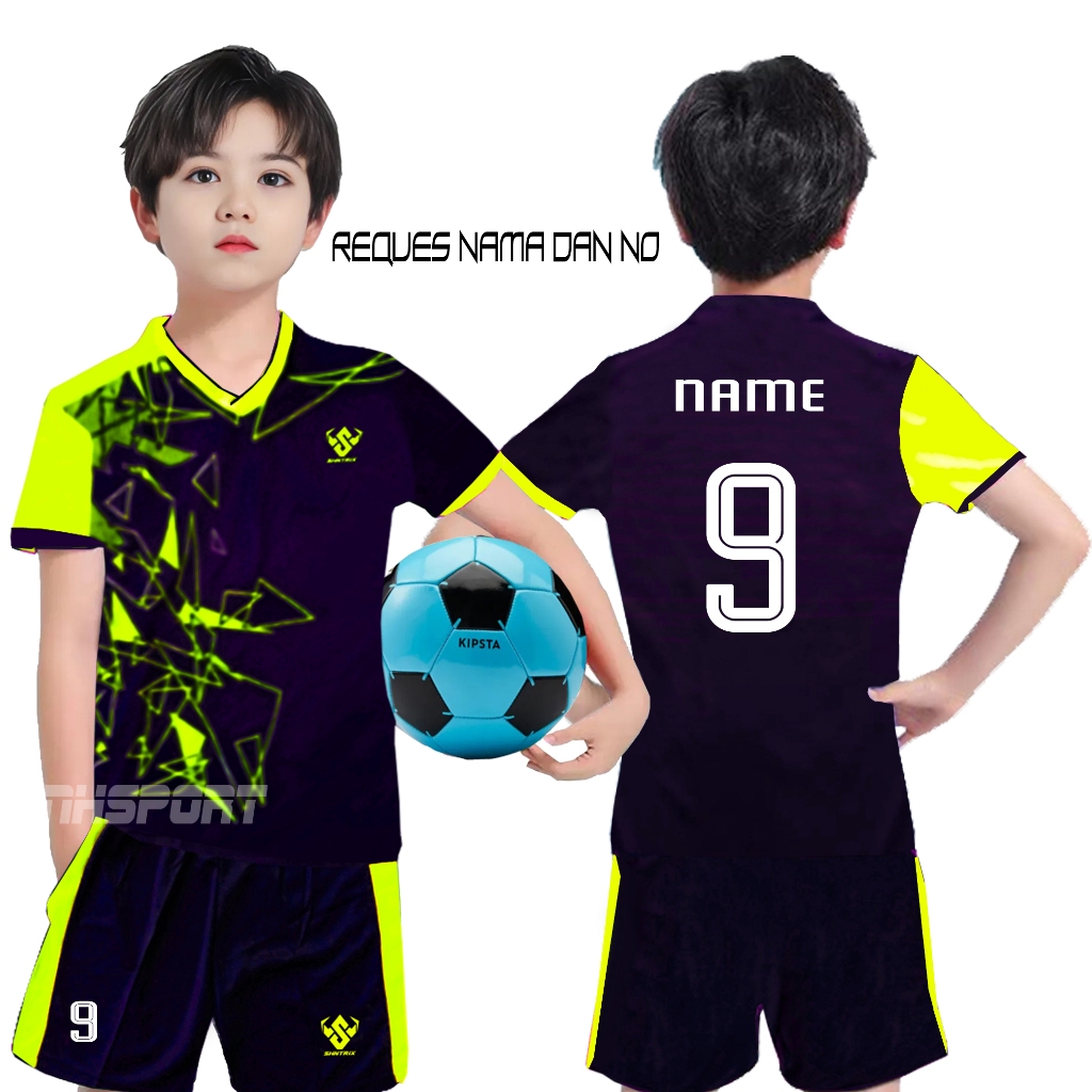 Gratis Sablon Nama dan No setelan Baju Anak Laki Laki perempuan badminton futsal voli bagus
