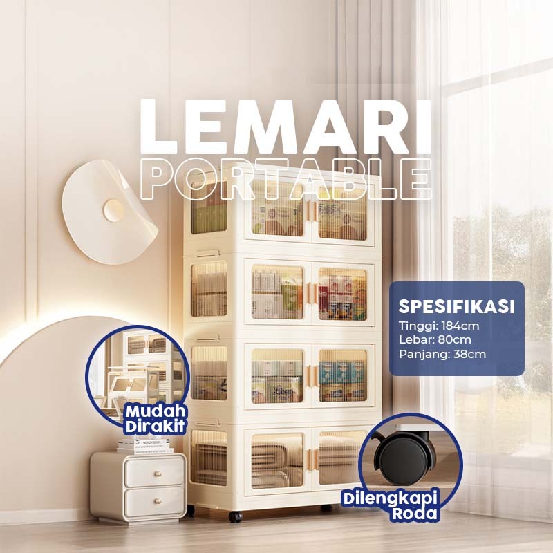 PROHEMAT Lemari Susun Plastik/Lemari Pakaian/Lemari Plastik Susun/Lemari Plastik Bongkar Pasang/Lema