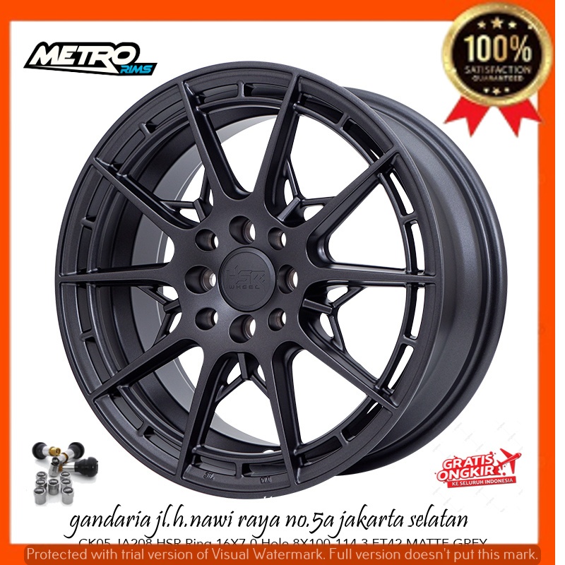 VELG PELEK RACING R16 RING 16 UNTUK MOBIL BRIO JAZZ VIOS CITY SIRION AVANZA DLL-JAKARTA SELATAN