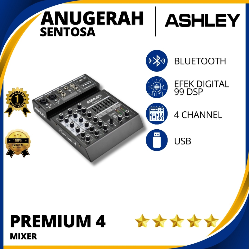 RUHART Mixer Audio Ashley 4 Channel Premium 4