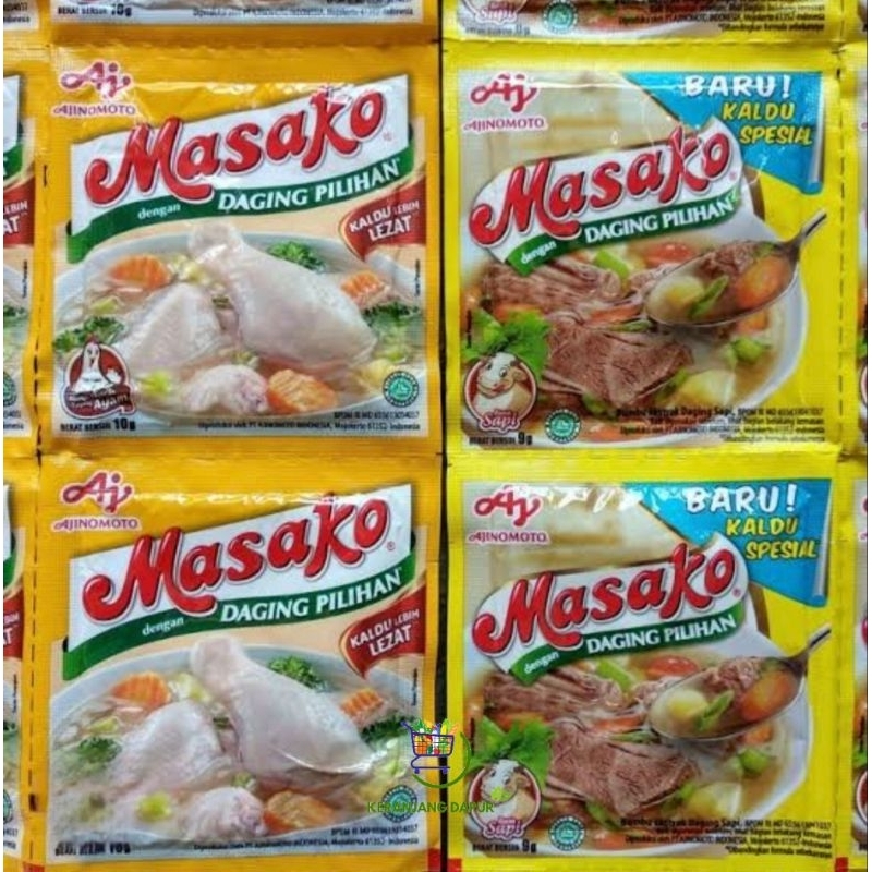 

masako ayam dan masako sapi 1 renceng 12 sachet