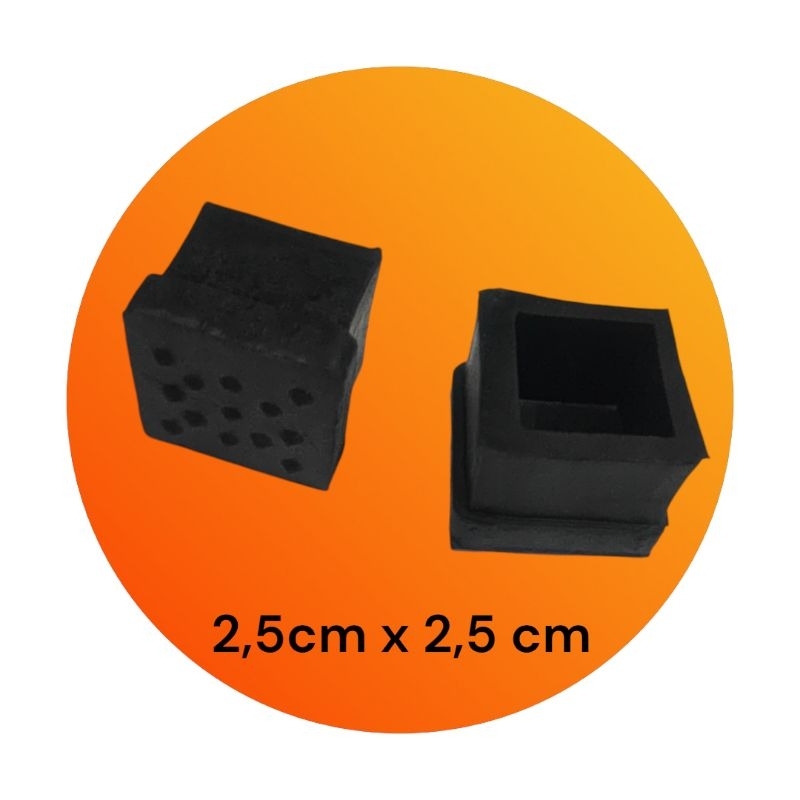 kaki karet hollow 2,5cm x 2.5cm