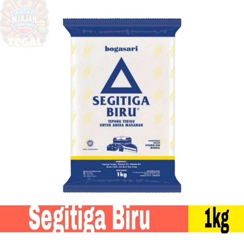 

Tepung Terigu Segitiga Biru 1kg Trigu Protein Sedang Merk Bogasari Kemasan 1 kg