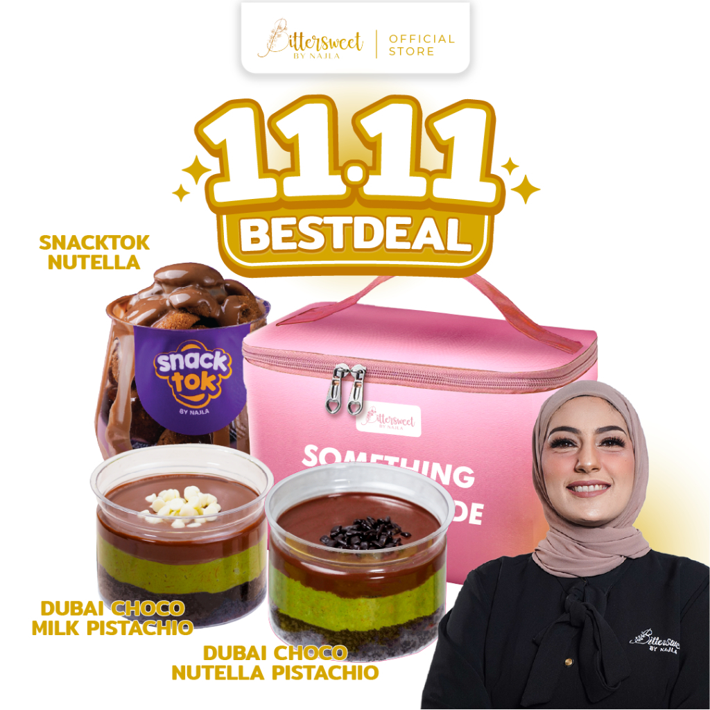 

[ Spesial Owner ] [ Hampers Pink ] 2 Dubai Choco ( Nutella Pistachio + Milk Pistachio ) + Snacktok Full Cookies Nutella