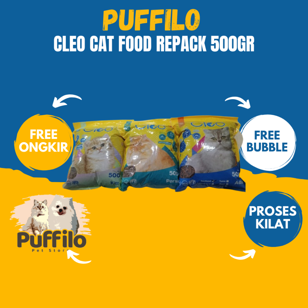 

Makanan Kucing Cleo Repack 500g All Varian