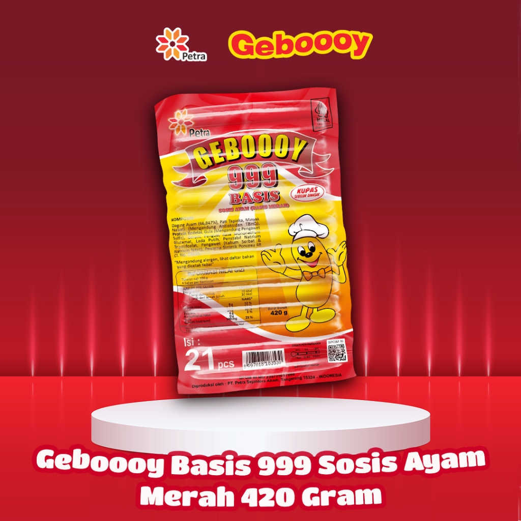 

Geboooy Basis 999 Merah 420 Gram Baso Sosis Isi 21 Pcs