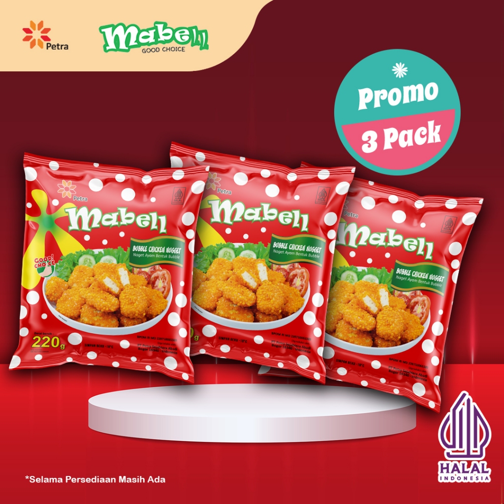 

Mabell Nugget Ayam Bubble Crispy 220 Gram Promo 3 Pack